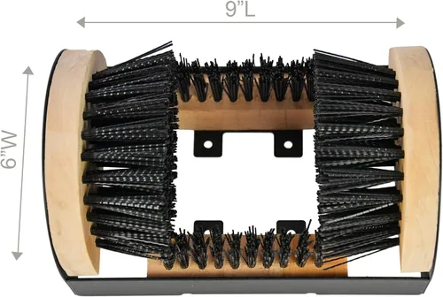 Vista 4 de HOME-X - Cepillo de limpieza para botas y raspador, cepillo de limpieza de zapatos, cepillo de limpieza para botas al aire libre, montaje en piso, 9