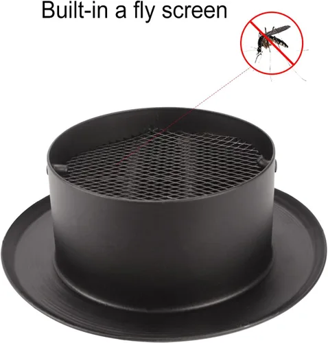 Vista 5 de Hon&Guan Soffit Vents - Ventilación de escape de aluminio Soffit de 4 pulgadas con malla de pantalla integrada para baño, cocina, dormitorio