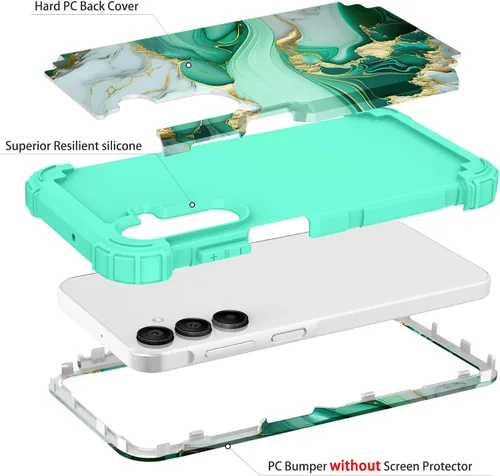 Vista 93 de Hocase Funda para Galaxy A13 5G, resistente a prueba de golpes, protección de goma de silicona suave, funda protectora híbrida de plástico duro