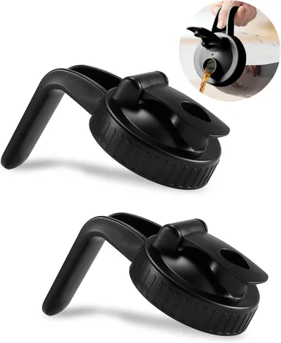 Vista 9 de Paquete de 2 tapas para frascos Mason de boca ancha en forma de V con asa, tapa con pico vertedor para frasco Mason con tapa abatible extendida