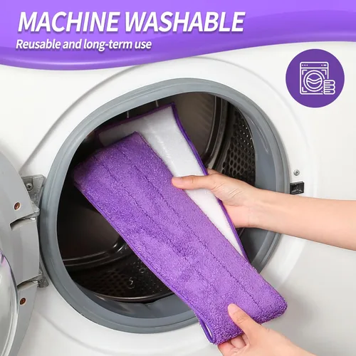 Vista 7 de IVYROLL Trapeador de microfibra de 24 pulgadas para limpieza de pisos, mopa seca y húmeda para madera dura, laminado, azulejos, vinilo, con 4