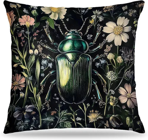 Vista 19 de Juego de 2 fundas de almohada de 18 x 18 pulgadas inspiradas en William Morris, estilo Art Deco, fundas decorativas de almohada con diseño de búho