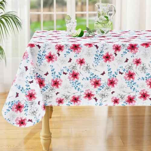 Vista 35 de misaya Mantel rectangular de vinilo impermeable, mantel lavable con reverso de franela, mantel de plástico para cena, picnic, interior y exterior