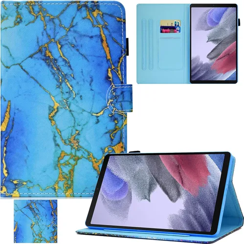 Vista 11 de REASUN Funda para Galaxy Tab A7 Lite de 8.7 pulgadas, piel sintética de alta calidad con ranuras para tarjetas, funda con soporte multiángulo