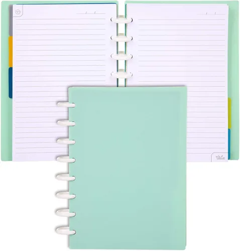 Vista 33 de Talia - Libretas con aros, planificador, personalizable, (Verdant Green, tamaño mediano (7.5 x 9.75 pulgadas))