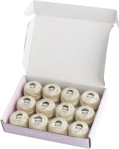 Vista 48 de Rhapsody Hilo de algodón perla tamaño 8 hilo de ganchillo Perle 12 bolas Set tejido a mano, bordado, sashiko, punto de cruz, costura, punto