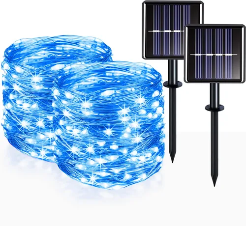 Vista 12 de suddus Guirnalda de luces solares de hiedra para exteriores, impermeable, 33 pies, 100 LED enredaderas falsas con luces, luz artificial de hadas