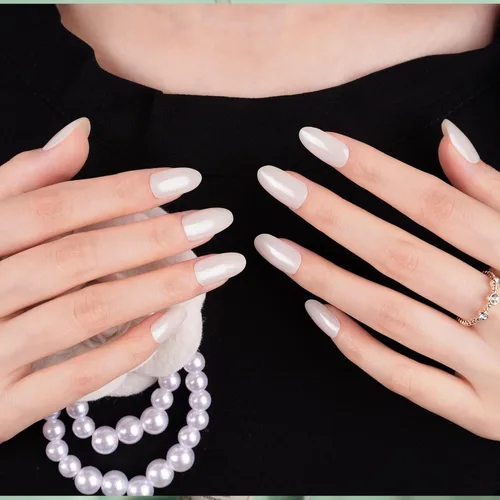 Vista 36 de DANNI & TONI Tiras de uñas de gel semicuradas, color morado claro, cromado, 28 calcomanías Aurora Glow