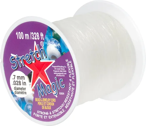 Vista 34 de Stretch Magic Hilo elástico para cuentas – Color transparente, 0.6 mm de diámetro, 10 metros (32 pies) - Fácil de anudar, hilo fuerte y elástico