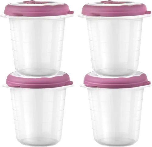 Vista 2 de Recipientes de plástico para sopa de 12 oz con tapas reutilizables, aptos para congelador, herméticos, recipientes de almacenamiento de alimentos
