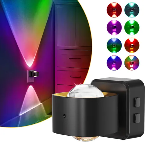 Vista 14 de L LOHAS LED - Proyector de luz nocturna, paquete de 2 luces nocturnas que cambian de color enchufables a la pared, sensor de atardecer a amanecer