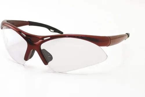 Diamondbacks - Gafas de seguridad - Marco rojo - Lente transparente - Bolsa de plástico