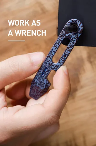 Vista 4 de KEEPO LINK Multiherramienta de palanca EDC de titanio, herramienta 4 en 1 con abridor de botellas, llave hexagonal y regla de 2.0 in, herramienta