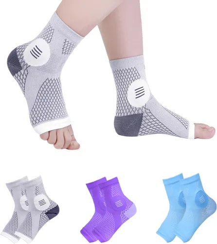 Calcetines de neuropatía para mujeres y hombres, calcetines de compresión de alivio nano calmante, calcetines de compresión sin dedos, manga de