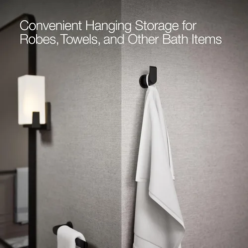 Vista 4 de Kohler 97499-BL Avid - Gancho para bata, color negro mate