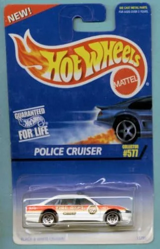 Hot Wheels 1996 Escala 1:64 Naranja y Blanco Policía Crucero Jefe de Bomberos Coche de Policía Die Cast Collector #577