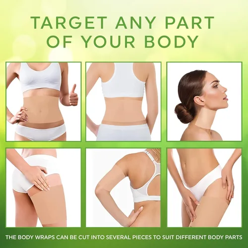 Vista 3 de La envoltura corporal definitiva con guaraná, té verde y algas marinas funciona para estómago, vientre, piernas, brazos y abdomen. 4 envolturas