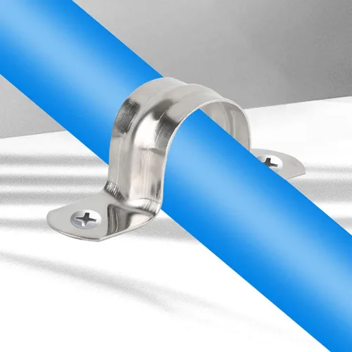 Vista 2 de High Strength Metal Saddles Pipe Clamp With Two Hole Water Tube Bracket For Secure Heavy Installation And Long Use Rustproof Mount