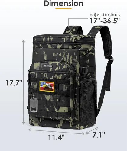 Vista 10 de TACTICISM Tactical Cooler Backpack Insulated Leak-Proof - 24L Heavy Duty Lunch Backpack for Men Women Adults, Soft Ice Chest Backpack as Gift Work