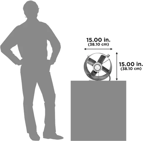 Vista 2 de Cool Attic CX1500 Ventilador de ático eléctrico de montaje a dos aguas con motor de 2.6 amperios 60 Hz y cuchilla de 14 pulgadas
