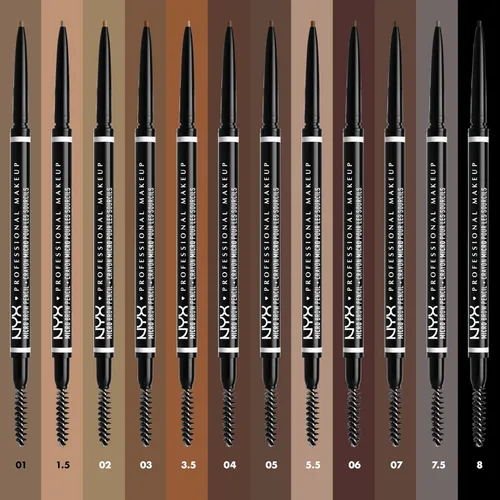 Vista 5 de NYX PROFESSIONAL MAKEUP Lápiz micro para cejas, lápiz preciso para cejas, color gris pardo