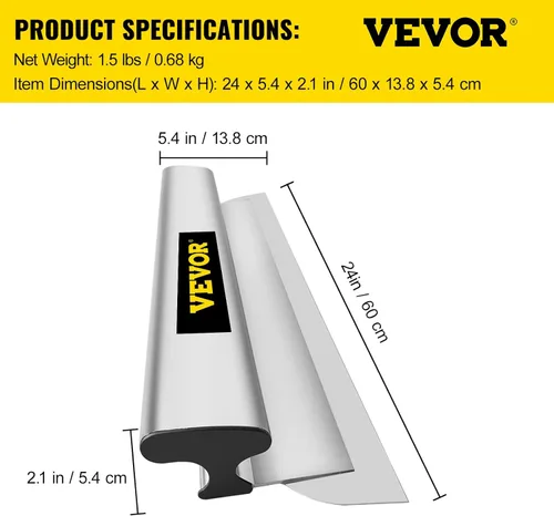 Vista 7 de VEVOR Hoja de alisado, cuchillo de alisado de 24 pulgadas, cuchillo de construcción de acero inoxidable europeo, espátula de perfil de aluminio
