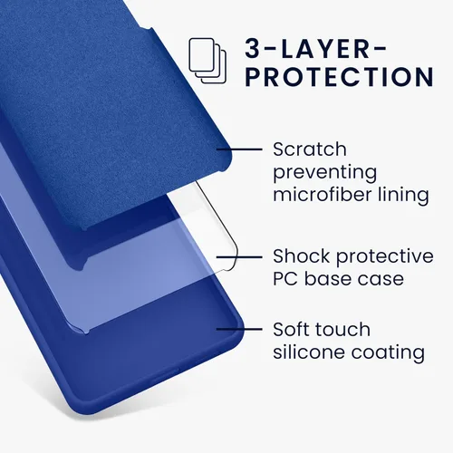 Vista 763 de kwmobile Funda Compatible con Google Pixel 6 Pro - Funda de teléfono de silicona TPU con acabado suave - Azul Arrecife