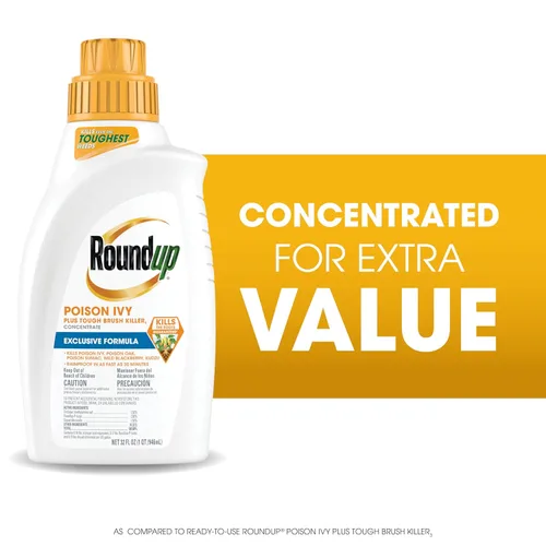 Vista 2 de Roundup Poison Ivy Plus Tough Brush Killer₂ Concentrado, resultados visibles en horas, 32 onzas líquidas