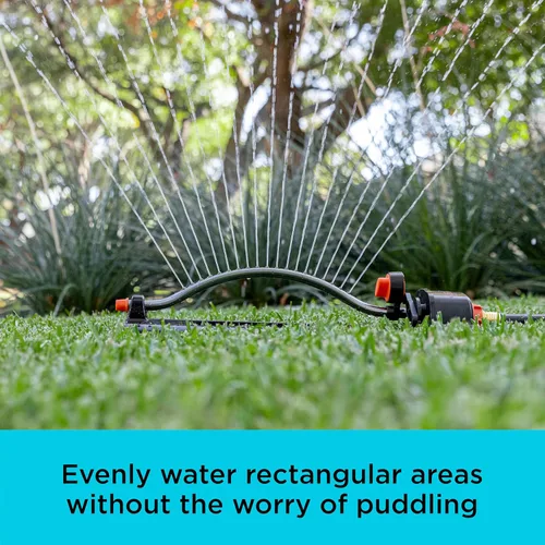 Vista 5 de Black + Decker® - Aspersor oscilante de metal de 3,600 pies cuadrados, duradero, ajustable, cobertura uniforme de riego BD3435