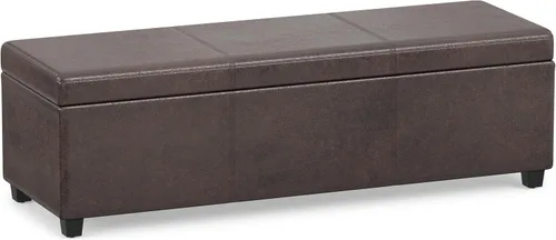 Vista 22 de SIMPLIHOME Avalon - Banco contemporáneo tipo otomana rectangular con almacenamiento extragrande de 54 pulgadas de ancho, de pelo sintético de Gris