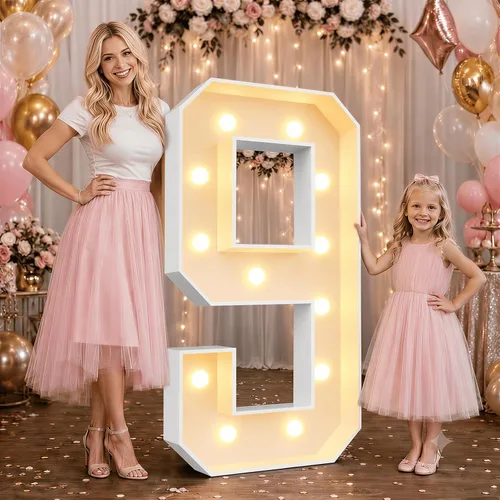Vista 64 de Letrero LED con luces en relieve para letras iluminadas - Letras iluminadas del alfabeto para cumpleaños, graduación, decoración de pared y mesa