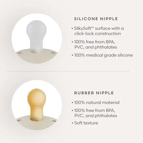 Vista 3 de FRIGG Daisy SilkySoft - Chupete de silicona para bebé, fabricado en Dinamarca, sin BPA (aurora/blanco brillante, 0-6 meses)