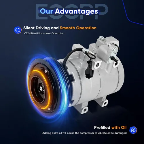 Vista 5 de ECCPP Compresor de aire acondicionado 2001-2006 Compatible con Hyundai Santa Fe 2.7L Compresor de aire acondicionado de enfriamiento rápido