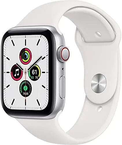 Vista 6 de Apple Watch SE (GPS + Cellular, 40mm) - Silver Aluminum Case with White Sport Band (Renewed)