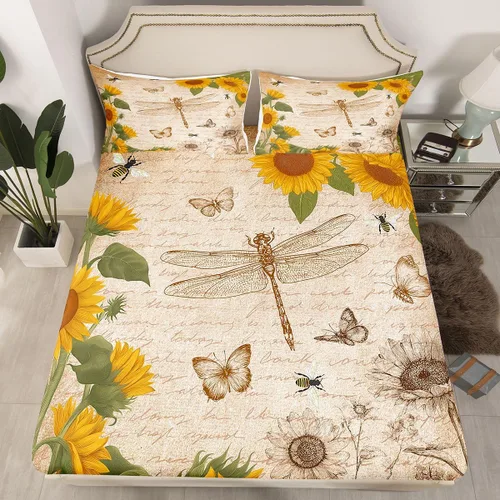 Vista 28 de Ropa de cama de 2 piezas, estilo rústico de granja, juego de ropa de cama para adolescentes y adultos, sábanas bajeras, ropa de cama ajustable