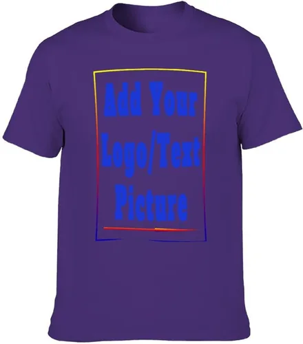 Vista 3 de Custom Personalized Men's Cotton T-Shirts Design Your Own Custom Prints
