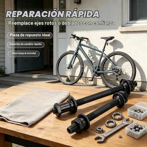 Vista 2 de Kit de cojinetes de eje de bicicleta, eje sólido reemplazo MTB rueda