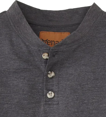 Vista 2 de Venado Camiseta de manga larga y cuello henley para hombre, material flexible