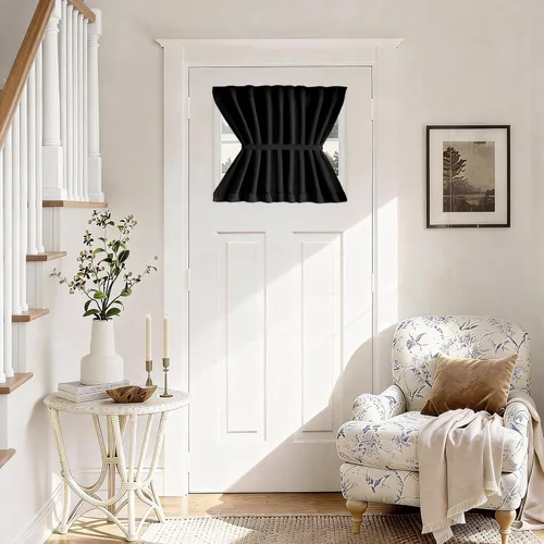 Vista 115 de Vatge - Cortinas laterales para ventana de puerta, cortinas para luz lateral de puerta frontal, 1 panel, 12 (ancho) x 72 (largo) pulgadas, aguamarina