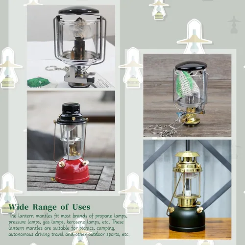 Vista 7 de 40 linternas de propano, faroles, mantos de lámpara de gas, manto de faroles de gas, manto en forma de U para faroles de propano, cubiertas