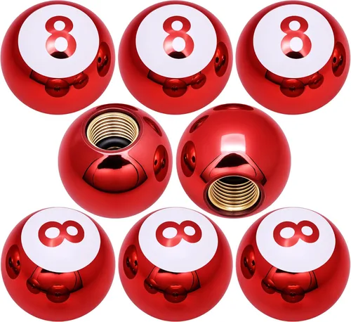 Vista 43 de 4 tapas de vástago de válvula de neumático estilo piscina 8 bolas, cubiertas universales de núcleo de cobre a prueba de polvo para automóviles, SUV