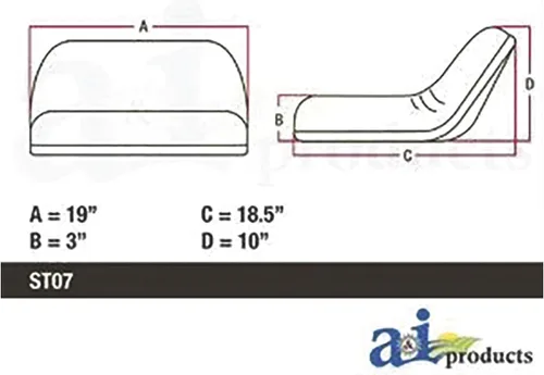 Vista 7 de A & I LMS2002YL - Asiento universal de repuesto para cortacésped, color amarillo