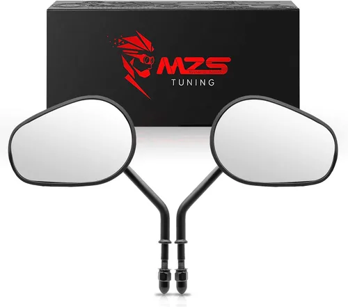 MZS Espejos retrovisores para motocicletas, espejos para motocicletas de turismo con ajuste de 360 grados laterales negros de 8 mm compatibles con