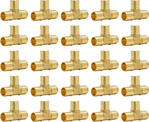 Vista 29 de SUNGATOR Paquete de 50 accesorios Pex de 1/2" en T, accesorios Pex de 1/2 pulgada en T, sin plomo, de latón, certificados NSF