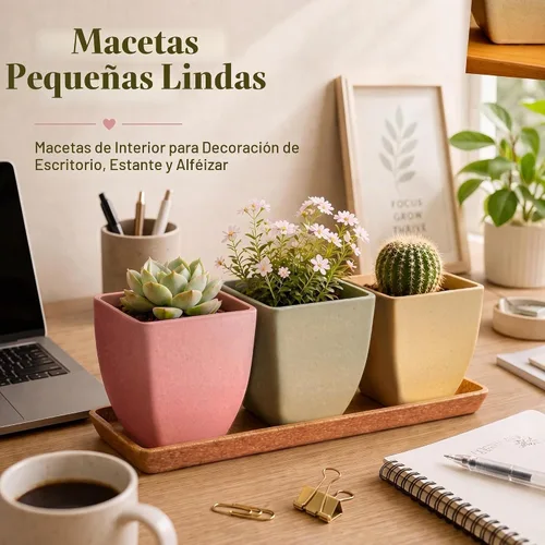 Vista 7 de Macetas pequeñas con agujeros de drenaje para macetas de hierbas