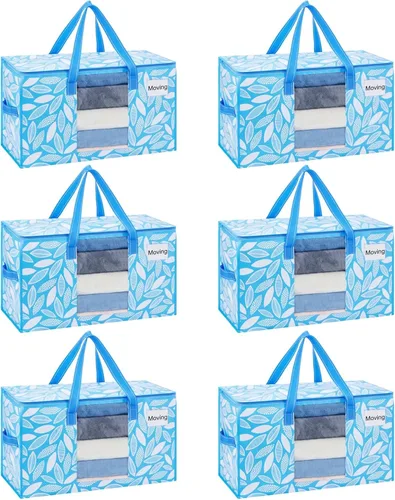 Vista 18 de VENO Paquete de 2 bolsas de mudanza resistentes, bolsas de almacenamiento de ropa y edredón con ventana transparente, suministros de embalaje