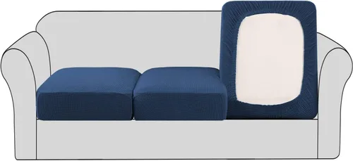 Vista 21 de Fundas para sofá seccional, 1 funda para diván en forma de L, funda separada para sofá seccional izquierdo y derecho (1 diván, gris claro)