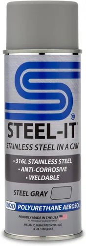 Steel-It Aerosol de poliuretano 1002D, revestimientos de pintura industrial, soldable, fácil de aplicar, gris acero (paquete de 1)
