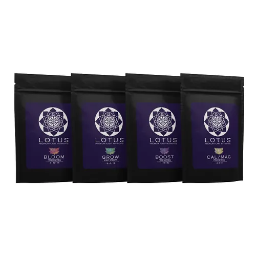 Lotus Nutrients - Serie Pro - Paquete de introducción de nutrientes vegetales en polvo, crecimiento, floración, impulso y Cal/Mag con nitrógeno,