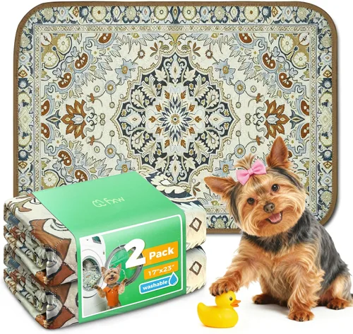 Vista 38 de FXW - Almohadillas lavables para orina de perros con superabsorción, diseñadas para jaulas de 42 pulgadas, 41 × 27 pulgadas rectangulares, boho, 2